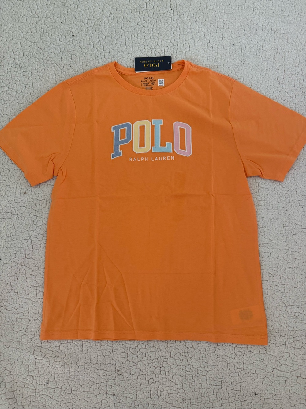New boys Sz XL 18-20 Ralph Lauren Orange Short-Sleeve Shirt POLO Logo